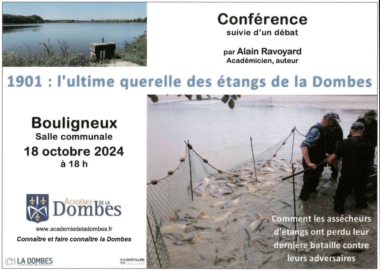 🐟 Conf. Académie de la Dombes : 1901 l'ultime querelle des étangs de la Dombes