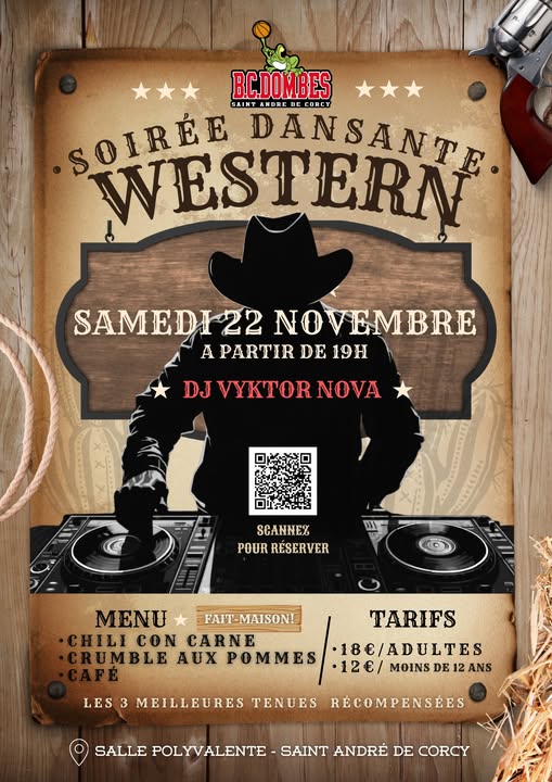 🏀 BC Dombes : soirée dansante Western