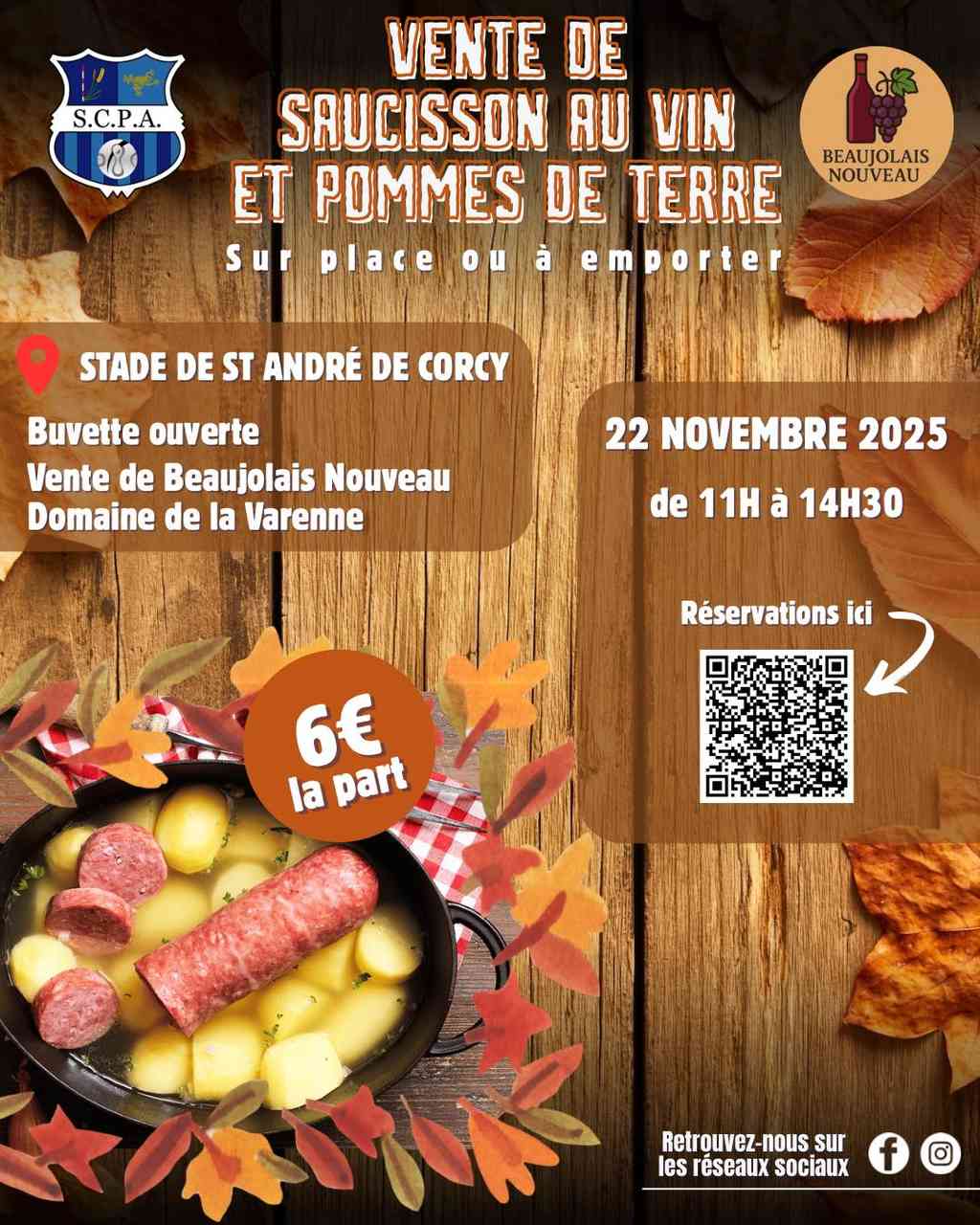 🍷 SCPA : vente de saucisson au vin et pommes de terre