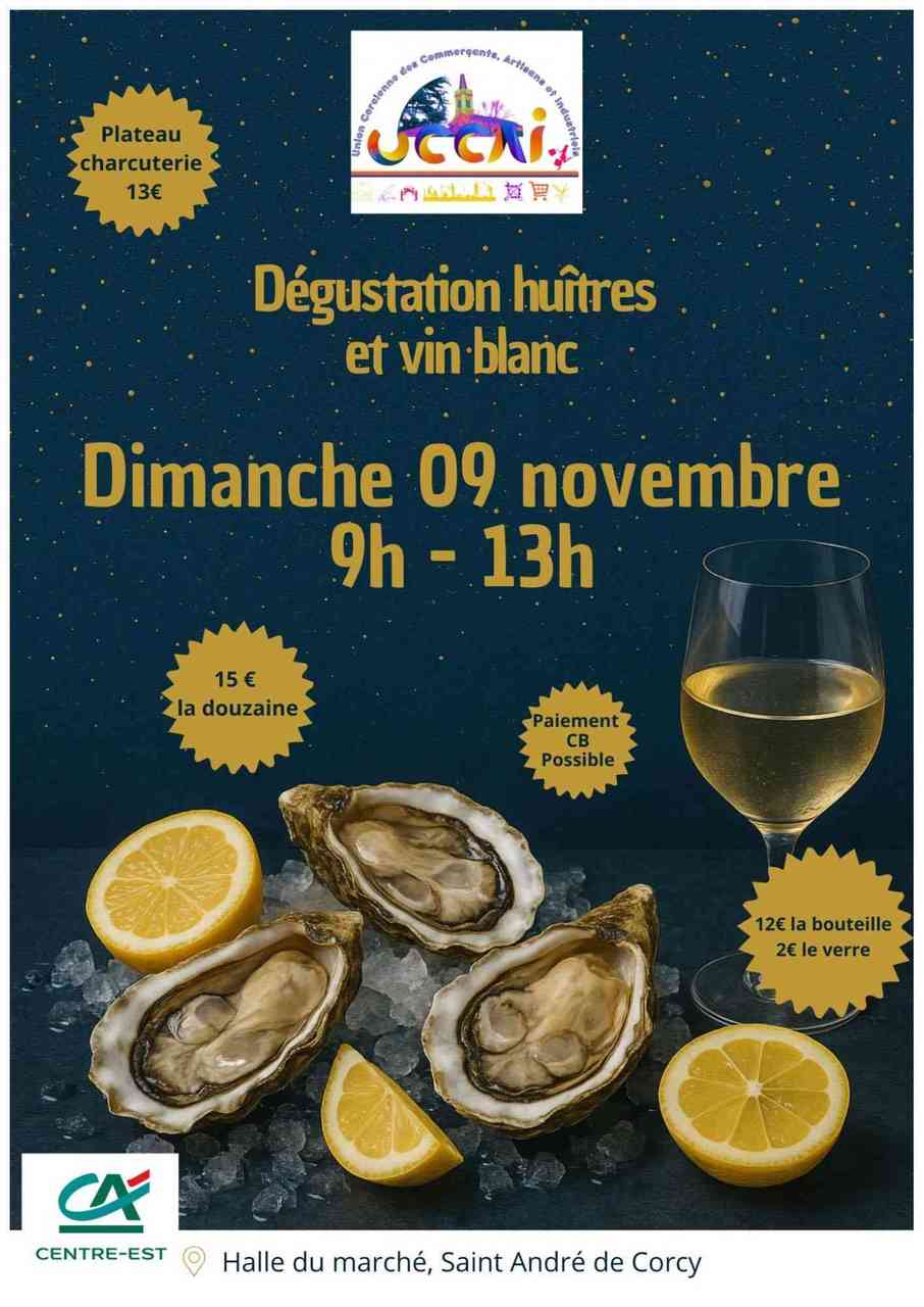 🦪 UCCAI : dégustation huîtres et vin blanc