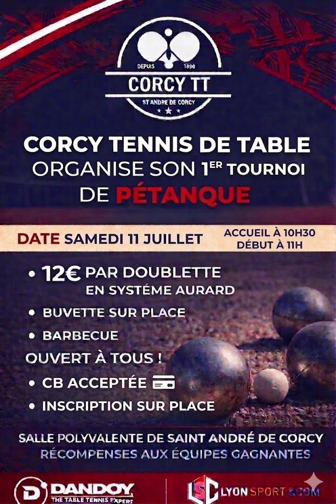 🎯 Tournoi de pétanque à Saint-André-de-Corcy ! - CORCY TENNIS DE TABLE