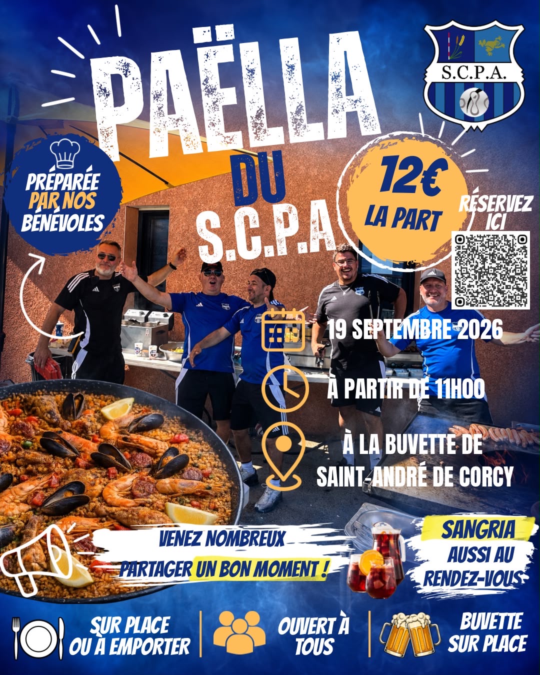 🥘⚽ PAELLA DU SCPA – sur place ou à emporter ⚽🥘