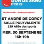 🩸 DON DE SANG À SAINT-ANDRÉ-DE-CORCY !